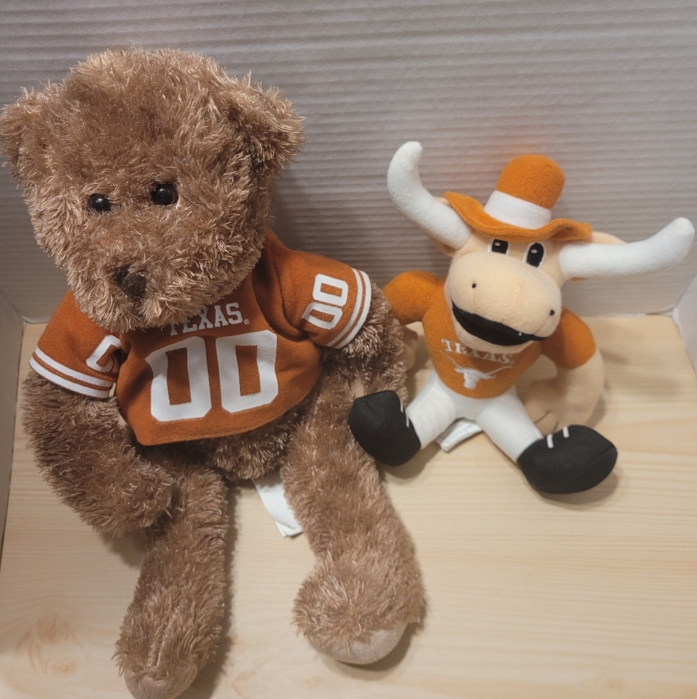 Texas Longhorn plush bear and Bevo